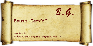 Bautz Gerő névjegykártya